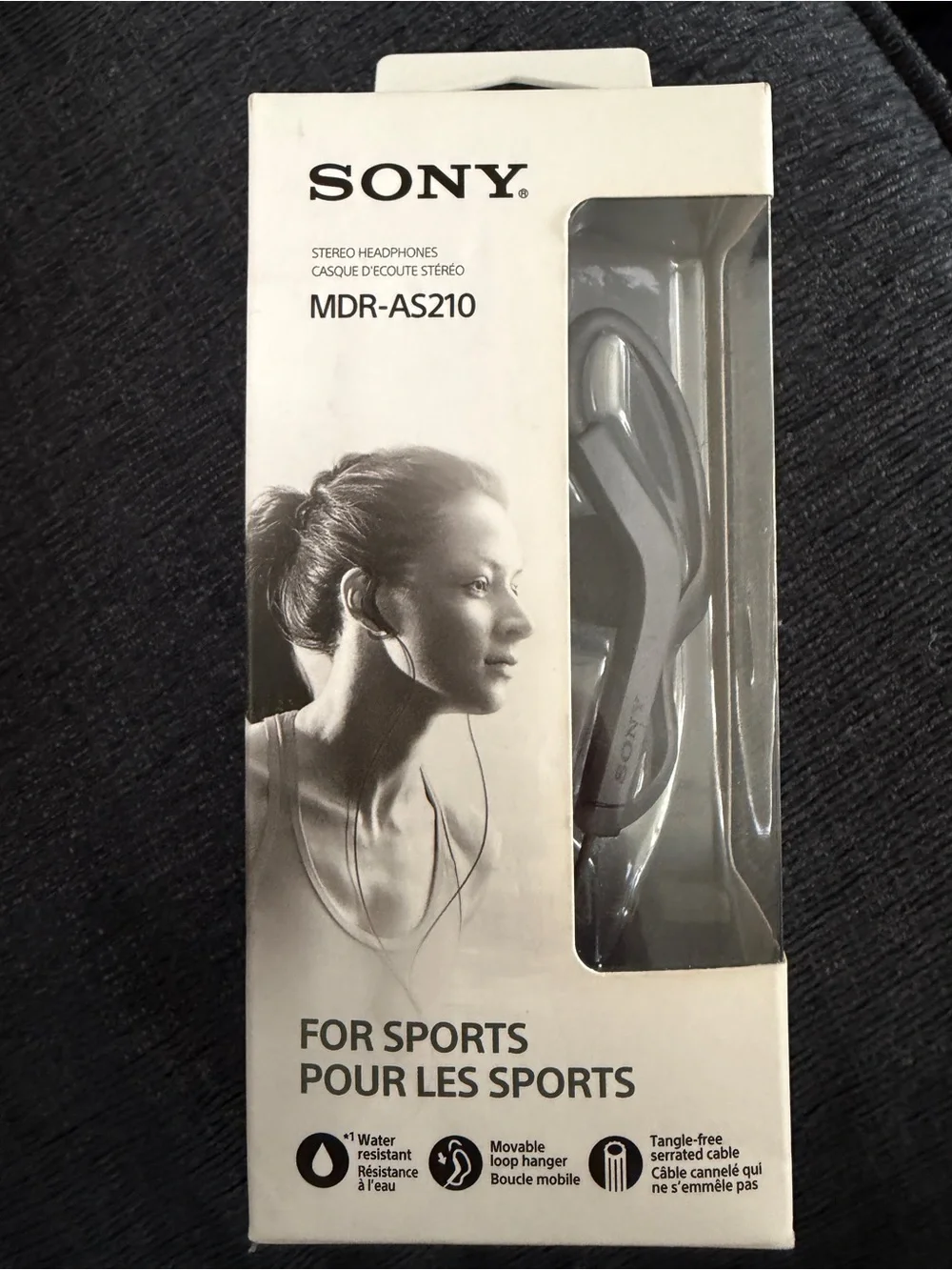 Sony MDR-AS210 Black Sport Earbud Headphones